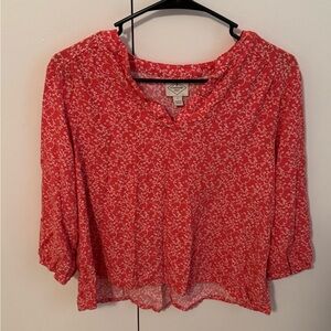 St John’s Bay Coral Red/Pink Floral Women's Top